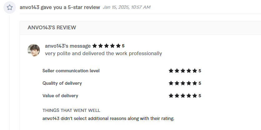 Upwork Client Review