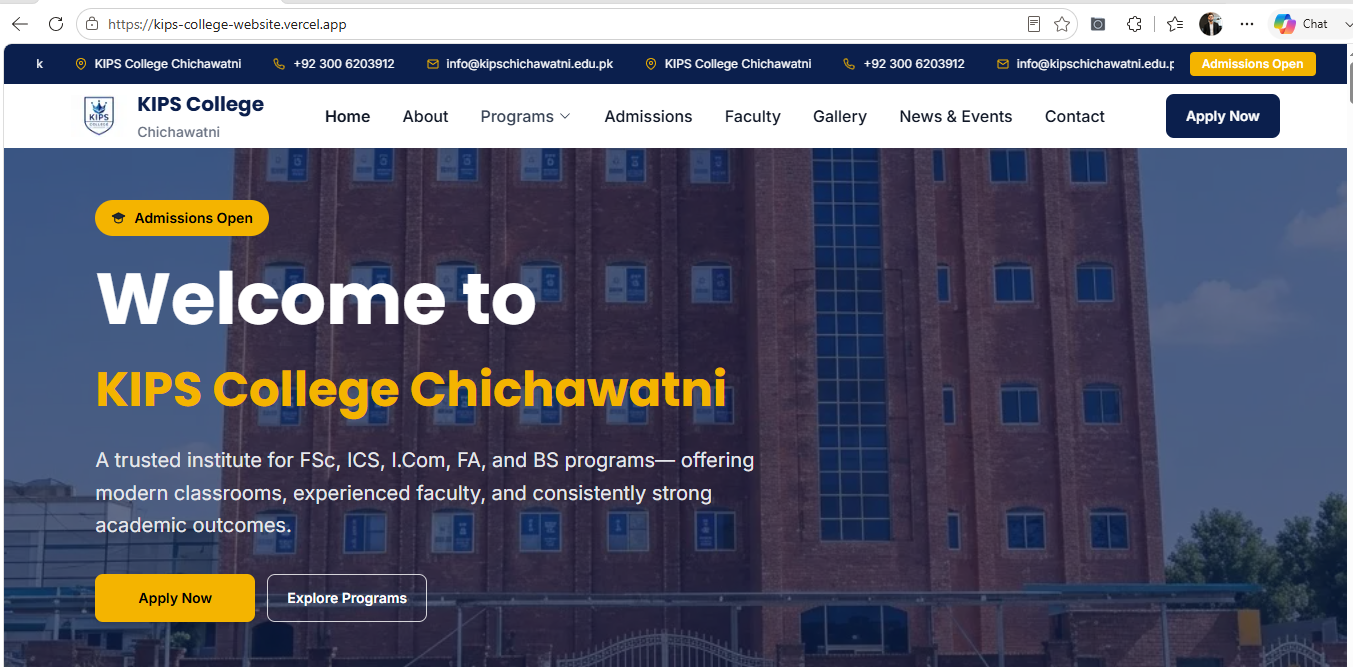 KIPS College Chichawatni – College Website
