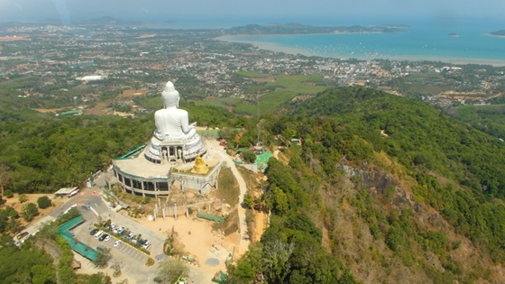 The 45-meter-tall Big Buddha statue on Nakkerd Hill overlooks Phuket Town and 