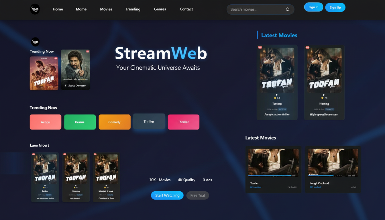 StreamWeb - Responsive Streaming Website