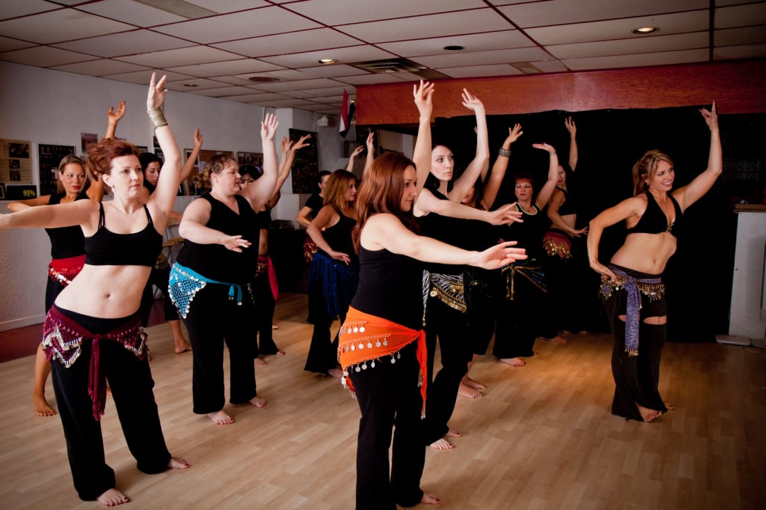 Beginner bellydance class at Mayada's Dance & Fitness