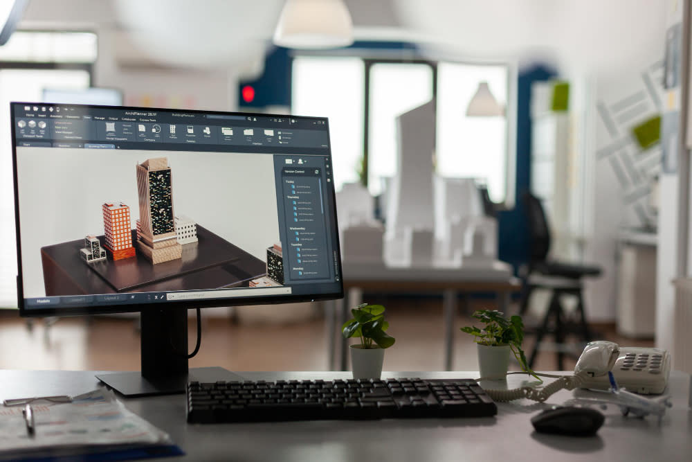 Sesi kelas online pemodelan desain bangunan