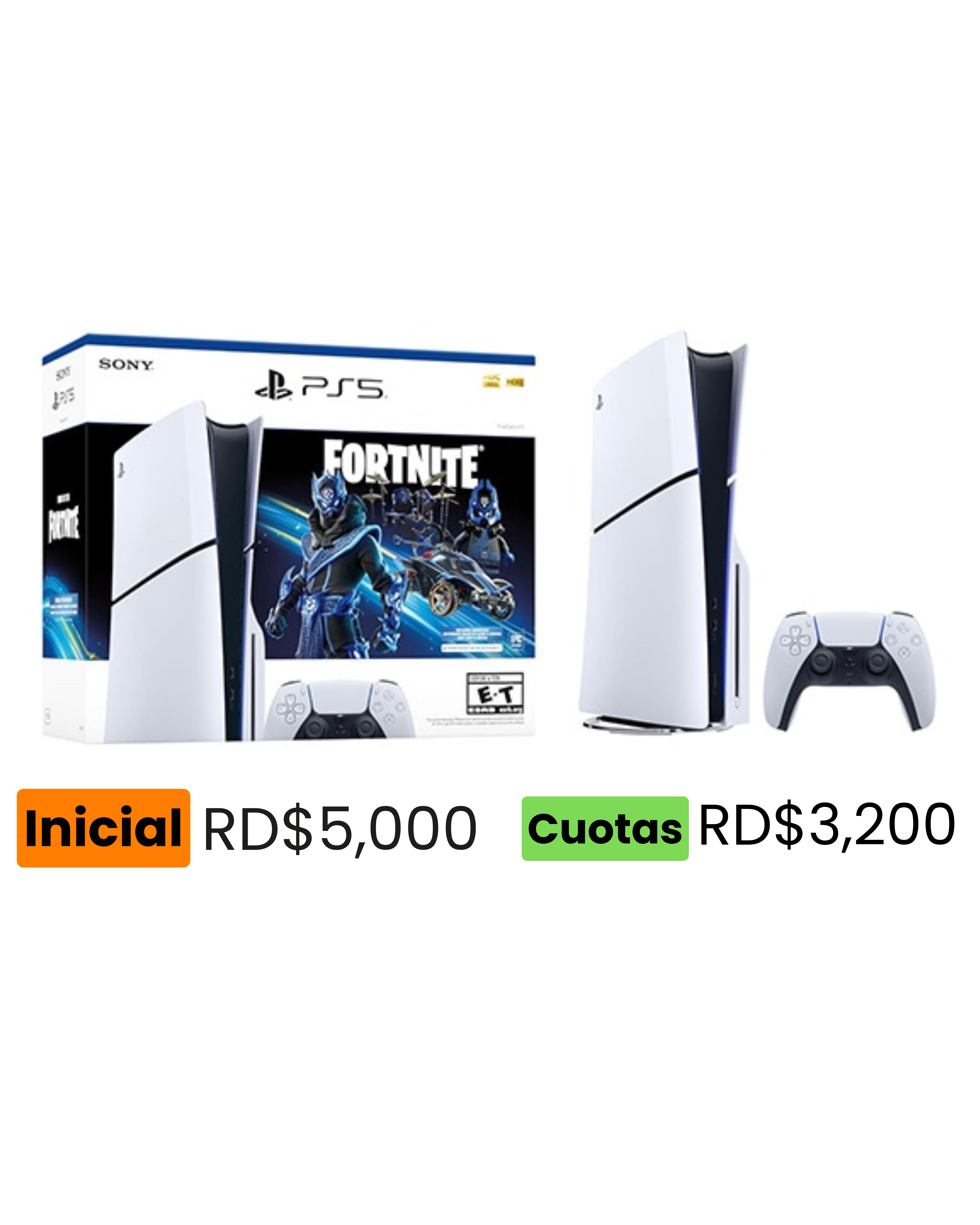 PS5 SLIM DISCO FORTNITE BUNDLE NUEVO SELLADO (FINANCIADO)