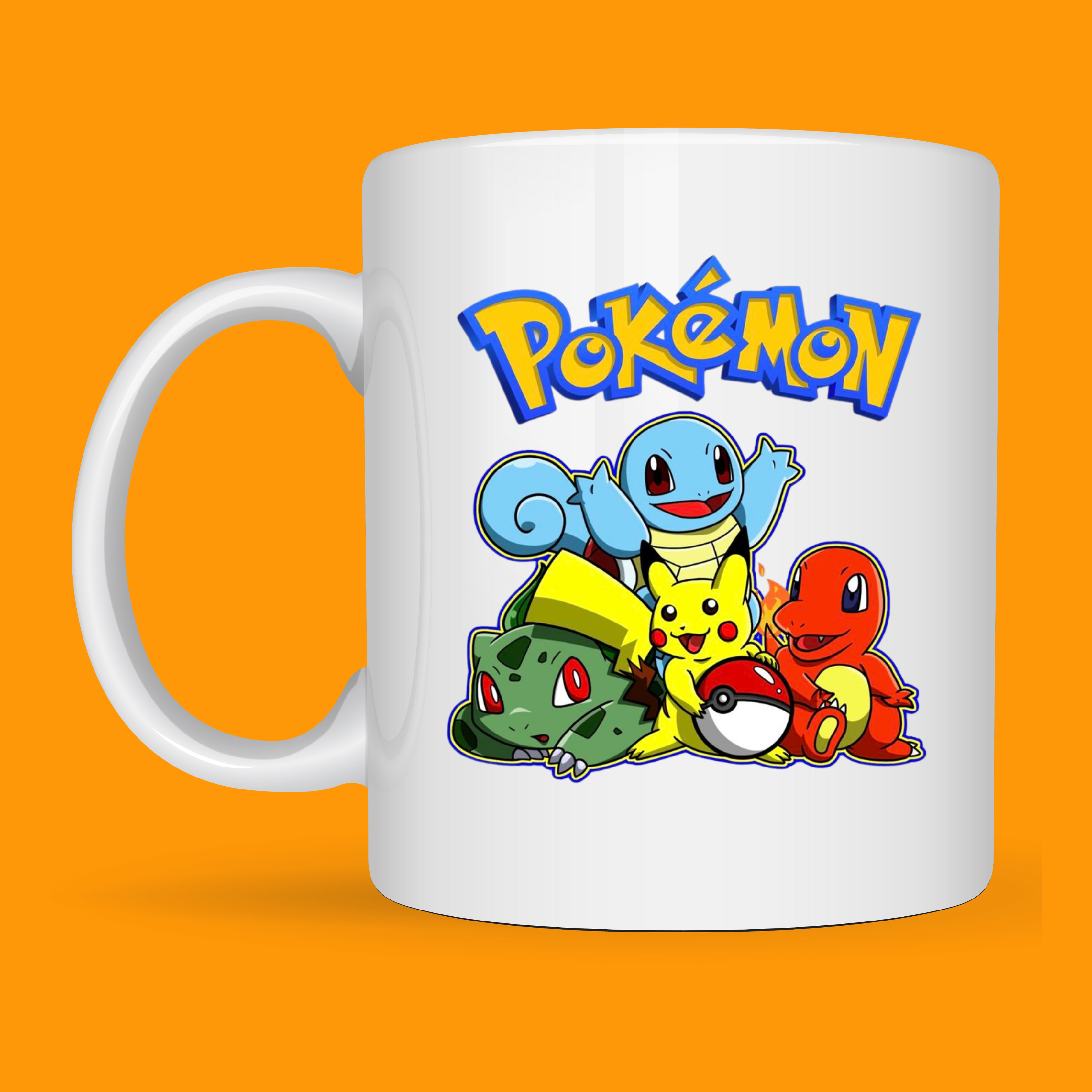 TAZA DE POKEMON- LOGO CON POKEMONES