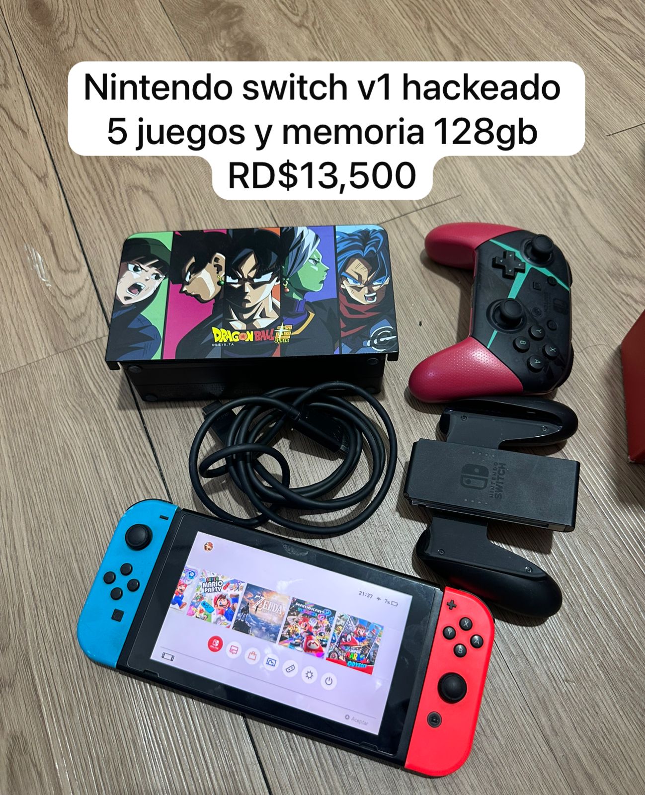 NINTENDO SWITCH V1 HACKEADO 5 JUEGOS Y MEMORIA 128GB