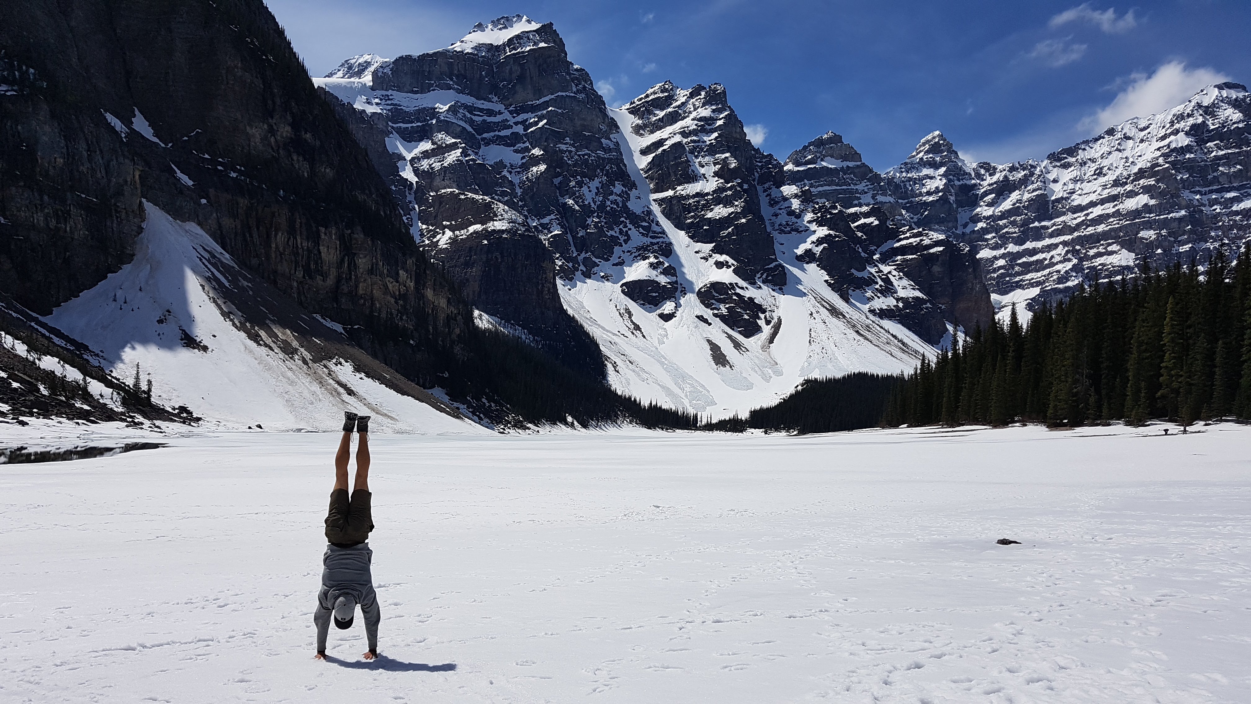 Handstand at Moraine Lake