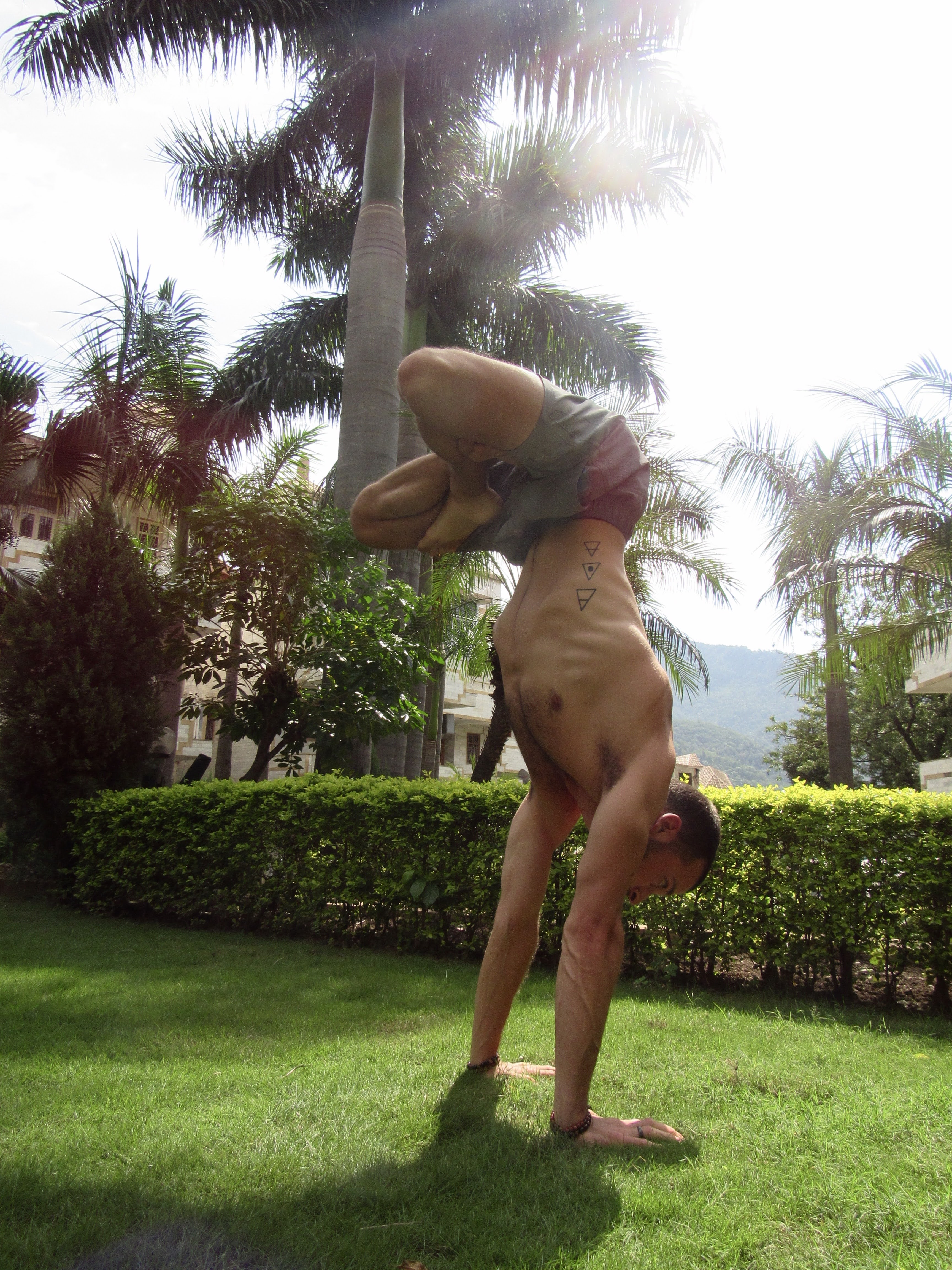 Xavier practising advanced inversions