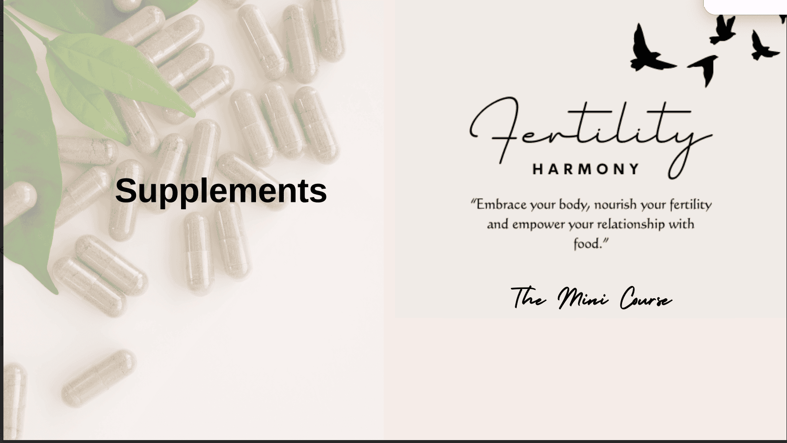 Supplements for Fertility