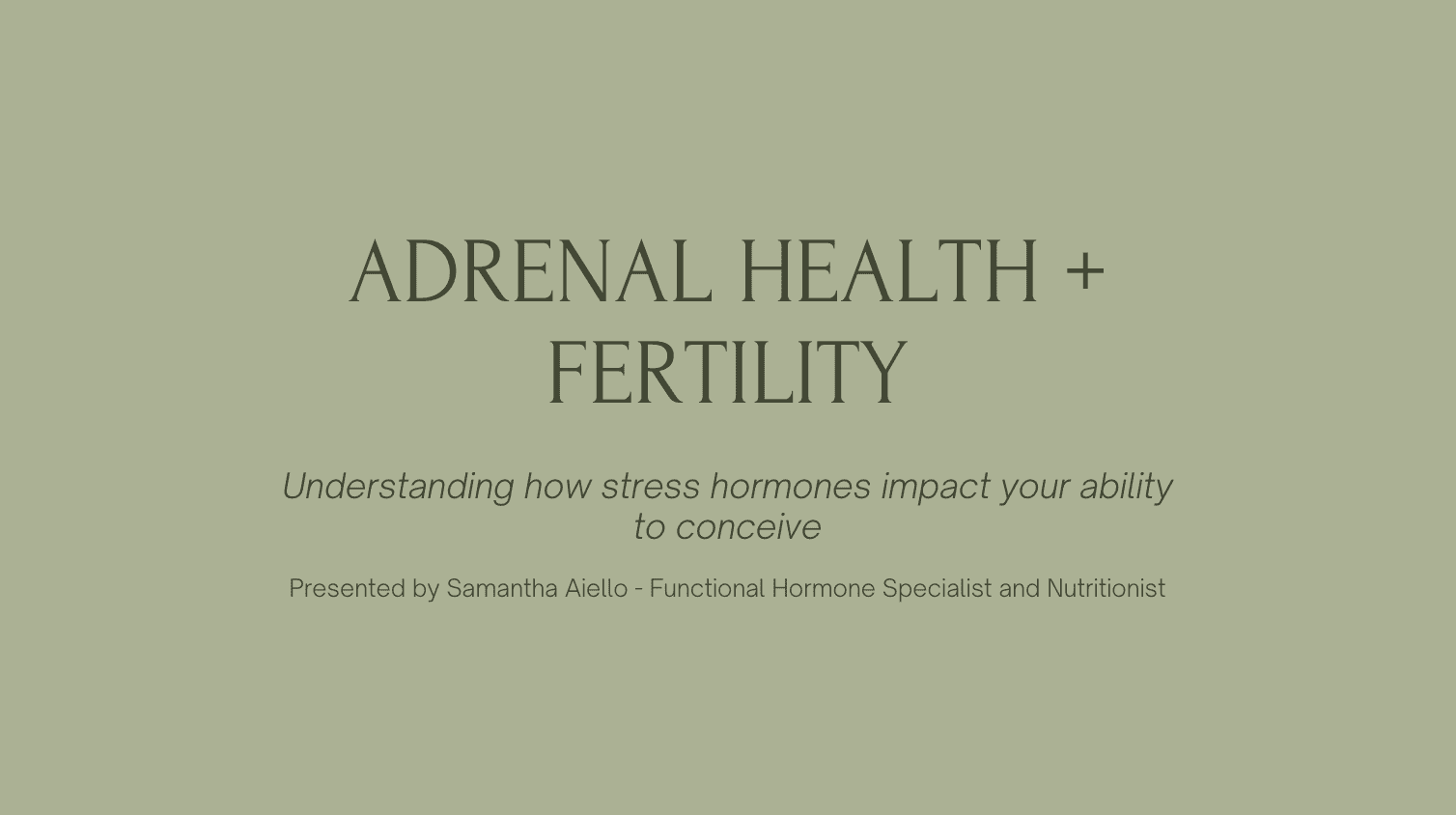 The Impact of Adrenal Health on Fer