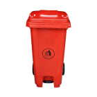 120L Pedal Mobile Underground Plastic Garbage Waste Bin/Dustbin (Color - Red)