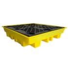 ROMOLD ™ Spill Control Pallet, 4 Drum Square, Recycled Polyethylene, Yellow