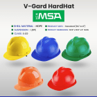NEW MSA V-Gard Polyethylene Cap Style Hard Hat With 4 Point Ratchet Suspension - ORANGE