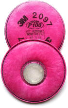 3M 2097 P100 Particulate Filter (Nuisance-Level Organic Vapor Relief)