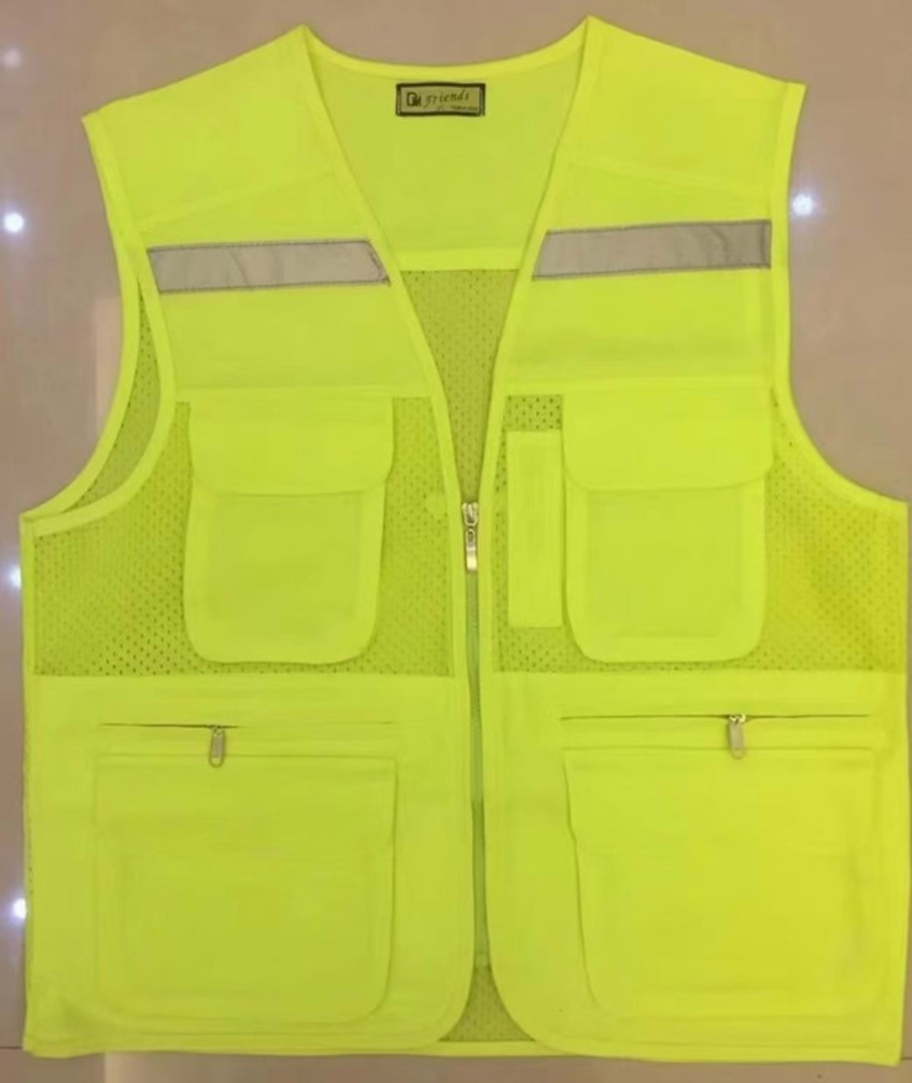 Safety Vest-Korean Work Vest, Color Yellow.