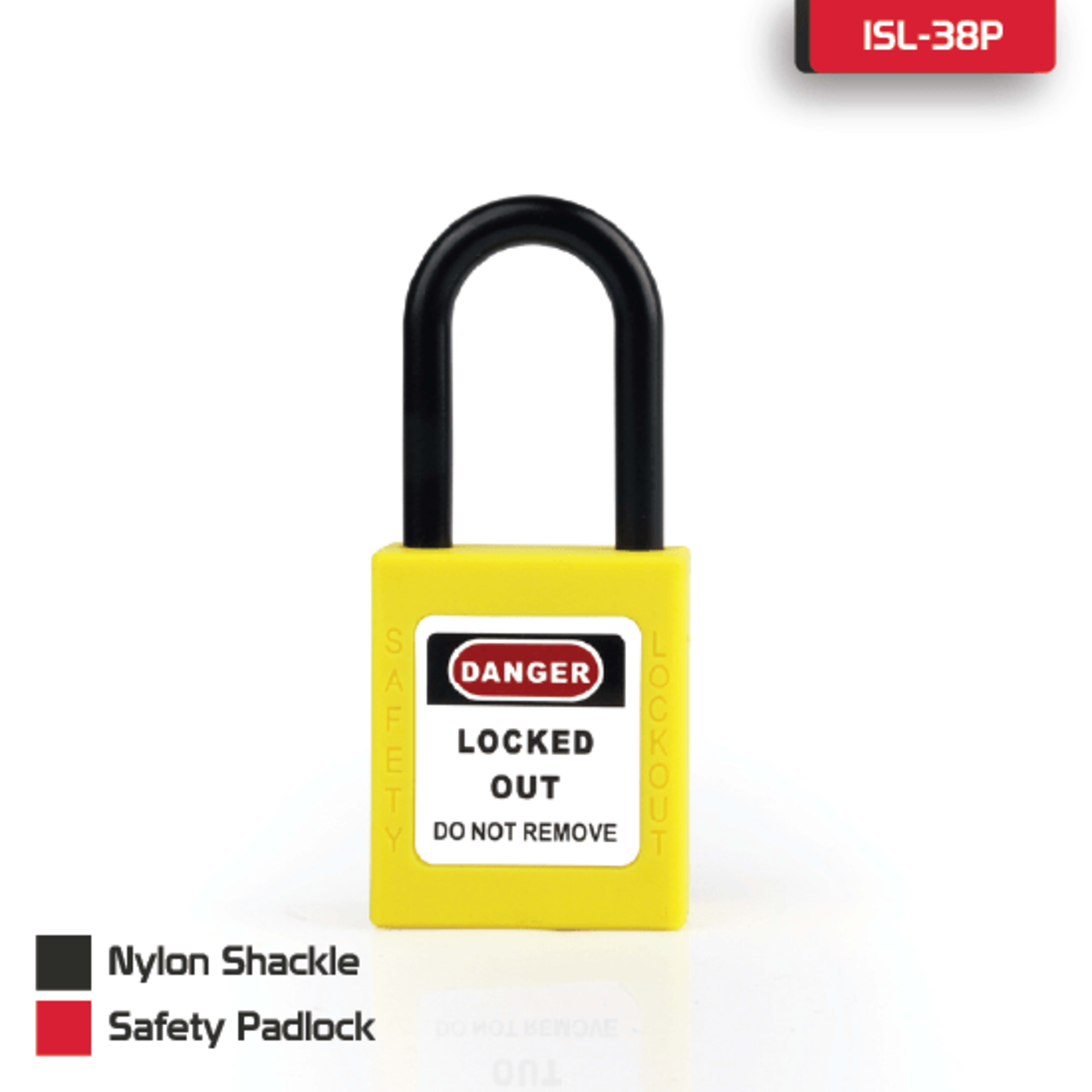 Safety Padlock, 38mm Lockout Lock Nylon Industrial front view – industrial safety equipment in Saudi Arabia (KSA)