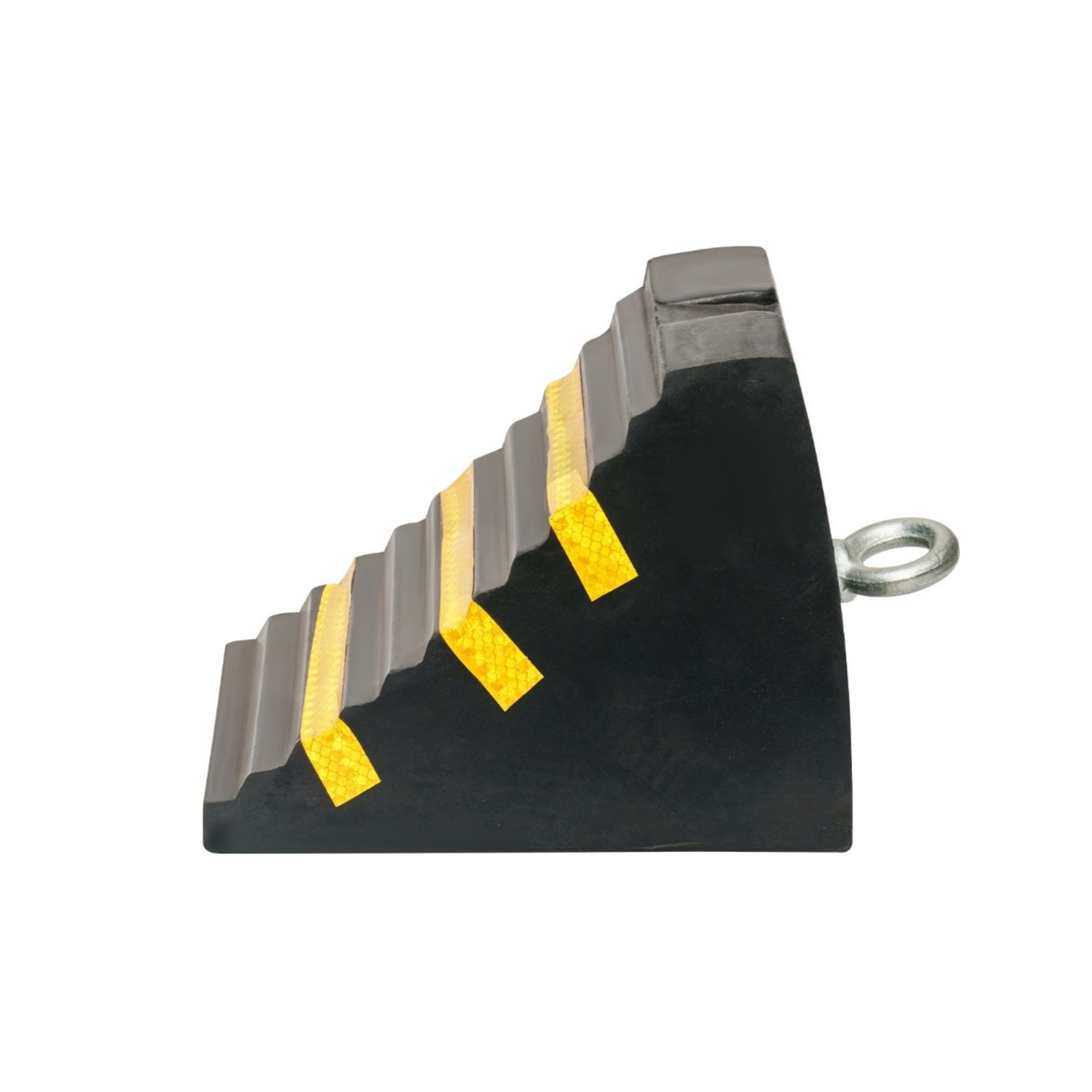 Heavy Duty Large Solid Rubber Wheel Chock with Hook - Parking front view – industrial safety equipment in Saudi Arabia (KSA)