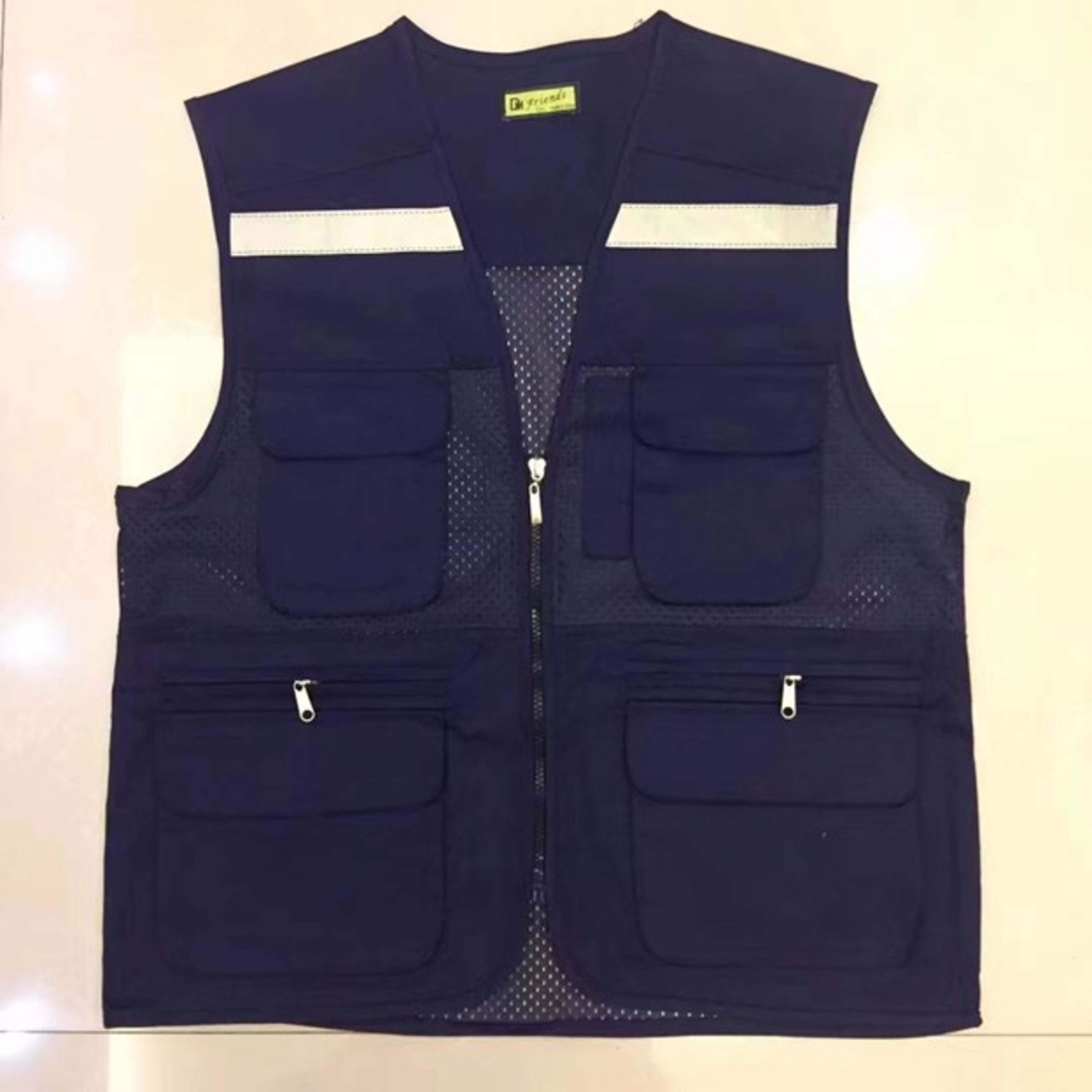 Safety Vest-Korean Work Vest, Color Blue front view – industrial safety equipment in Saudi Arabia (KSA)