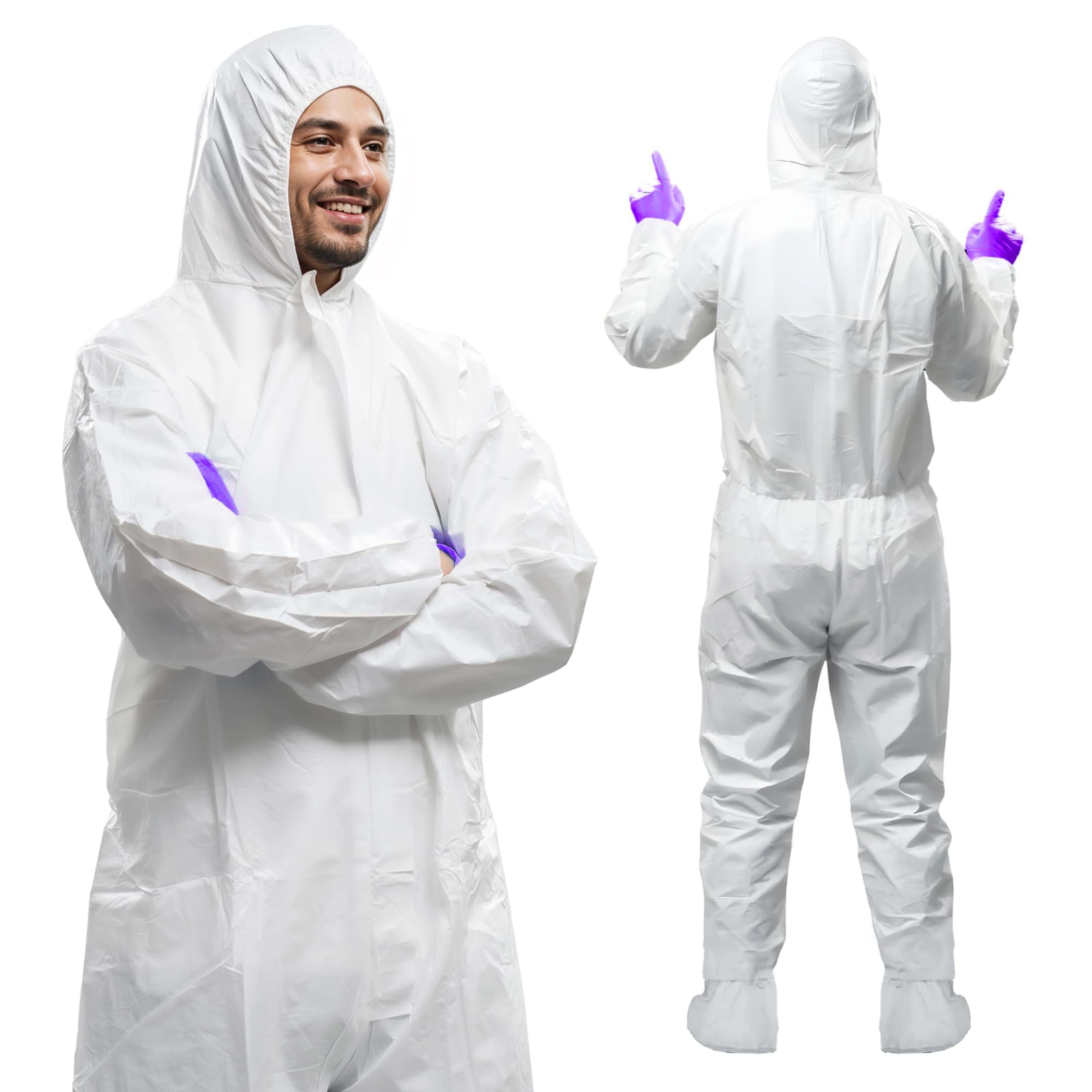 STARWORX Disposable Protective Coverall 35GSM Non-Woven White