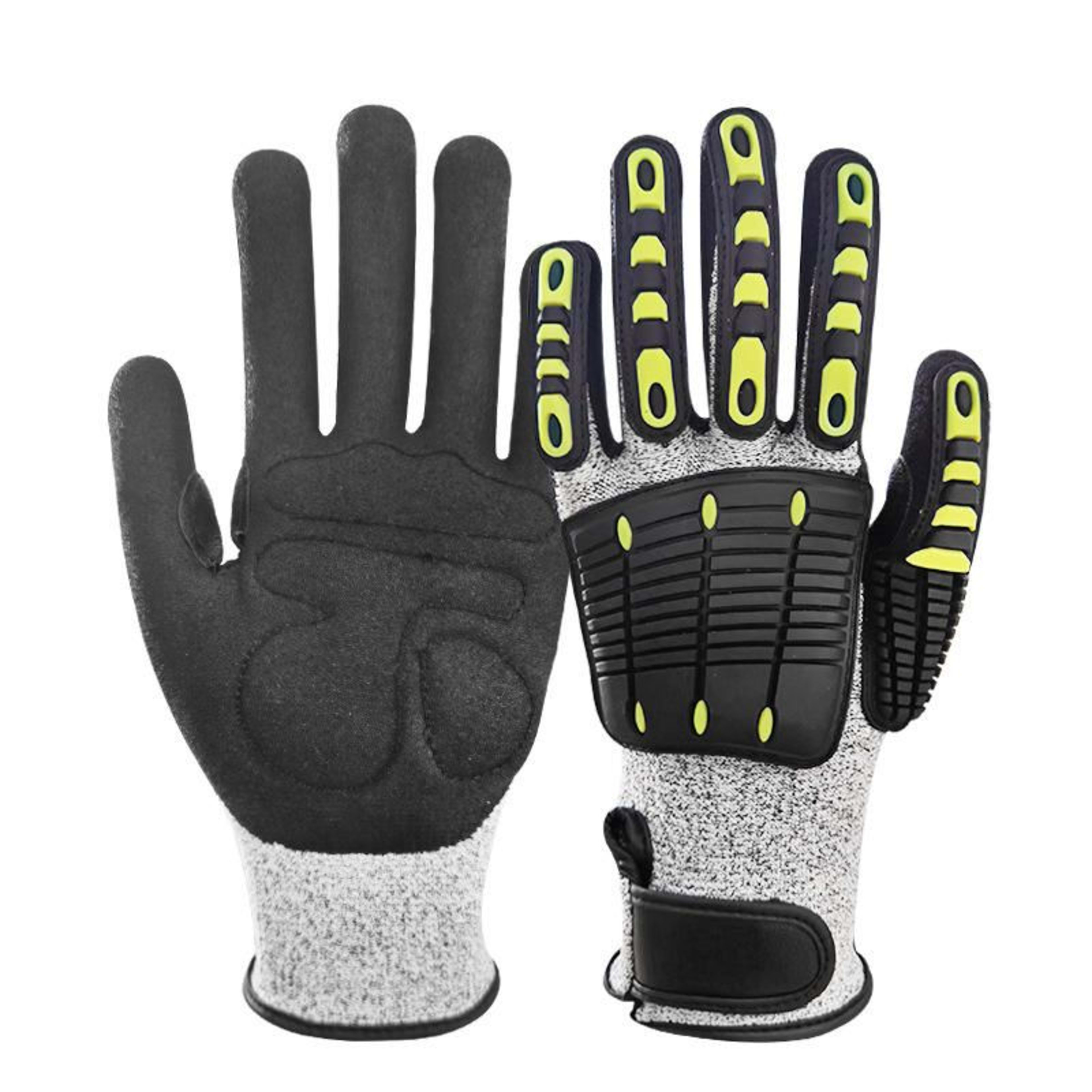 Cut-Resistance And Anti-Impact TPR Gloves, 13G Hppe Shell front view – industrial safety gloves in Saudi Arabia (KSA)