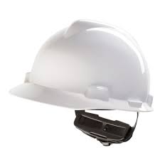 NEW MSA V-Gard Polyethylene Cap Style Hard Hat With 4 Point Ratchet Suspension - WHITE