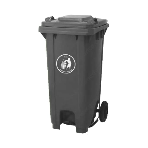 240L Pedal Mobile Underground Plastic Garbage Waste Bin/Dustbin (Color - Black)