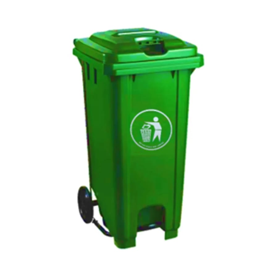 120L Pedal Mobile Underground Plastic Garbage Waste Bin/Dustbin (Color - Green)