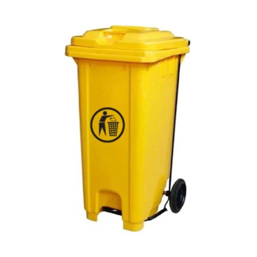 120L Pedal Mobile Underground Plastic Garbage Waste Bin/Dustbin (Color - Yellow)