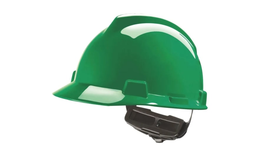 NEW MSA V-Gard Polyethylene Cap Style Hard Hat With 4 Point Ratchet Suspension - GREEN