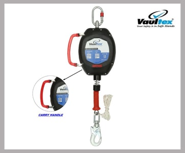 VAULTEX RETRACTABLE FALL ARRESTER WITH CARRY HANDLE ( 10 METER ) - BIA