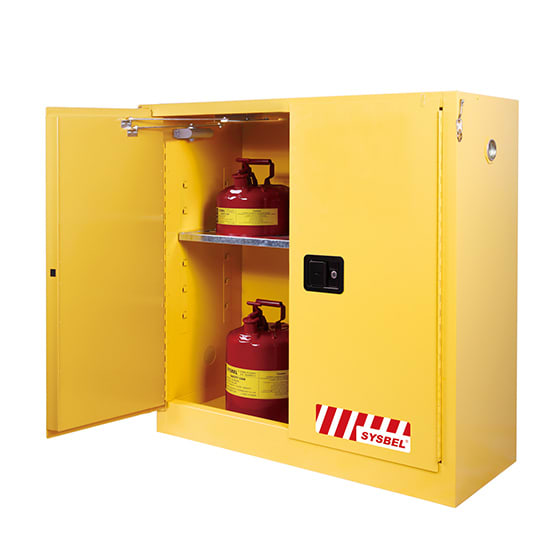 SYSBEL FM AND CE APPROVED LIQUID AND CHEMICAL 30 GALLON CABINETS