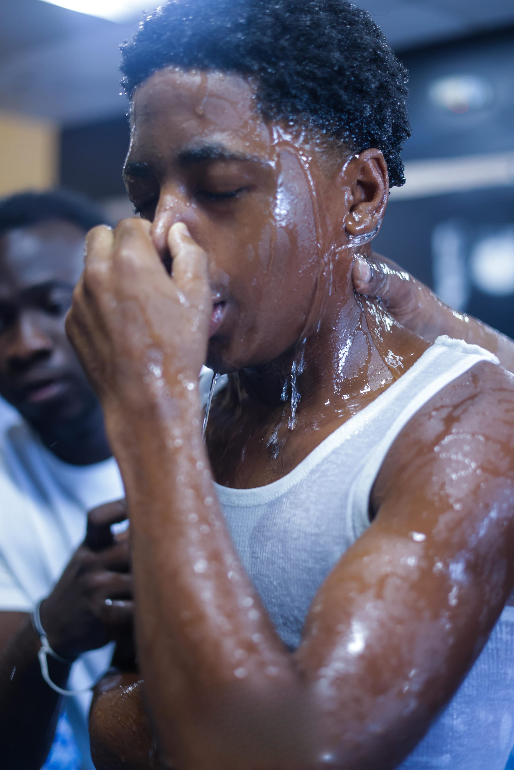 Young man in a powerful moment of worship