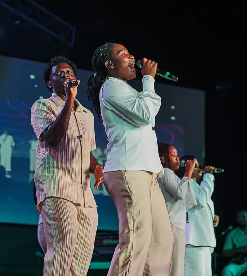 Worship singers on stage