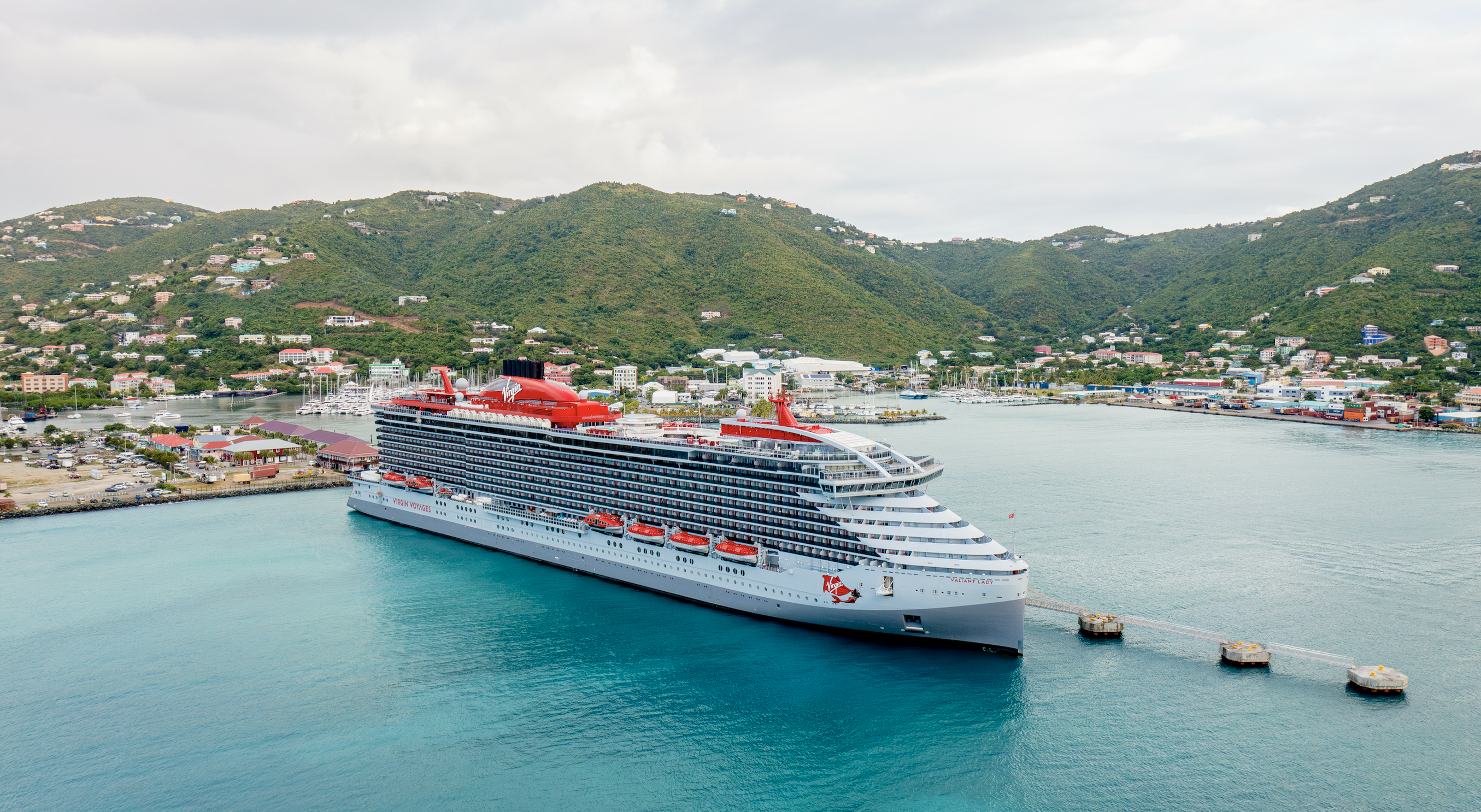 Virgin Voyages Valiant Lady cruise ship in the British Virgin Islands
