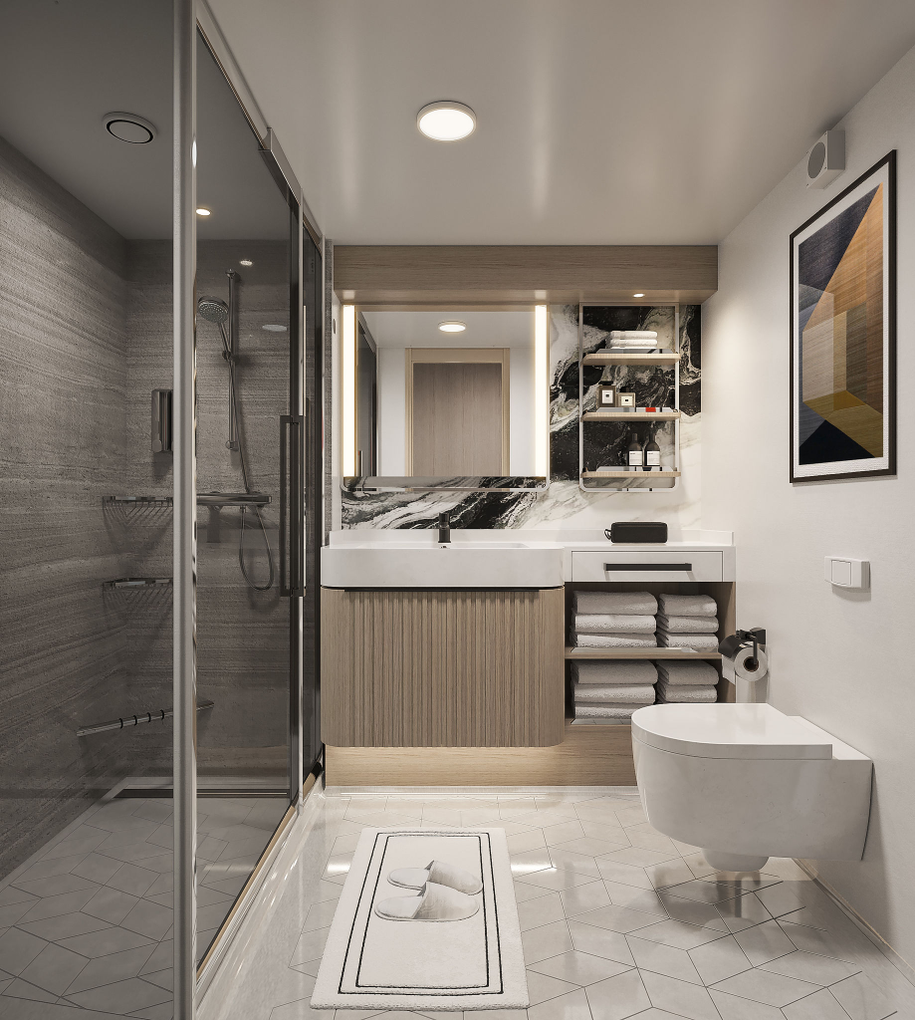 Norwegian Aqua bathroom