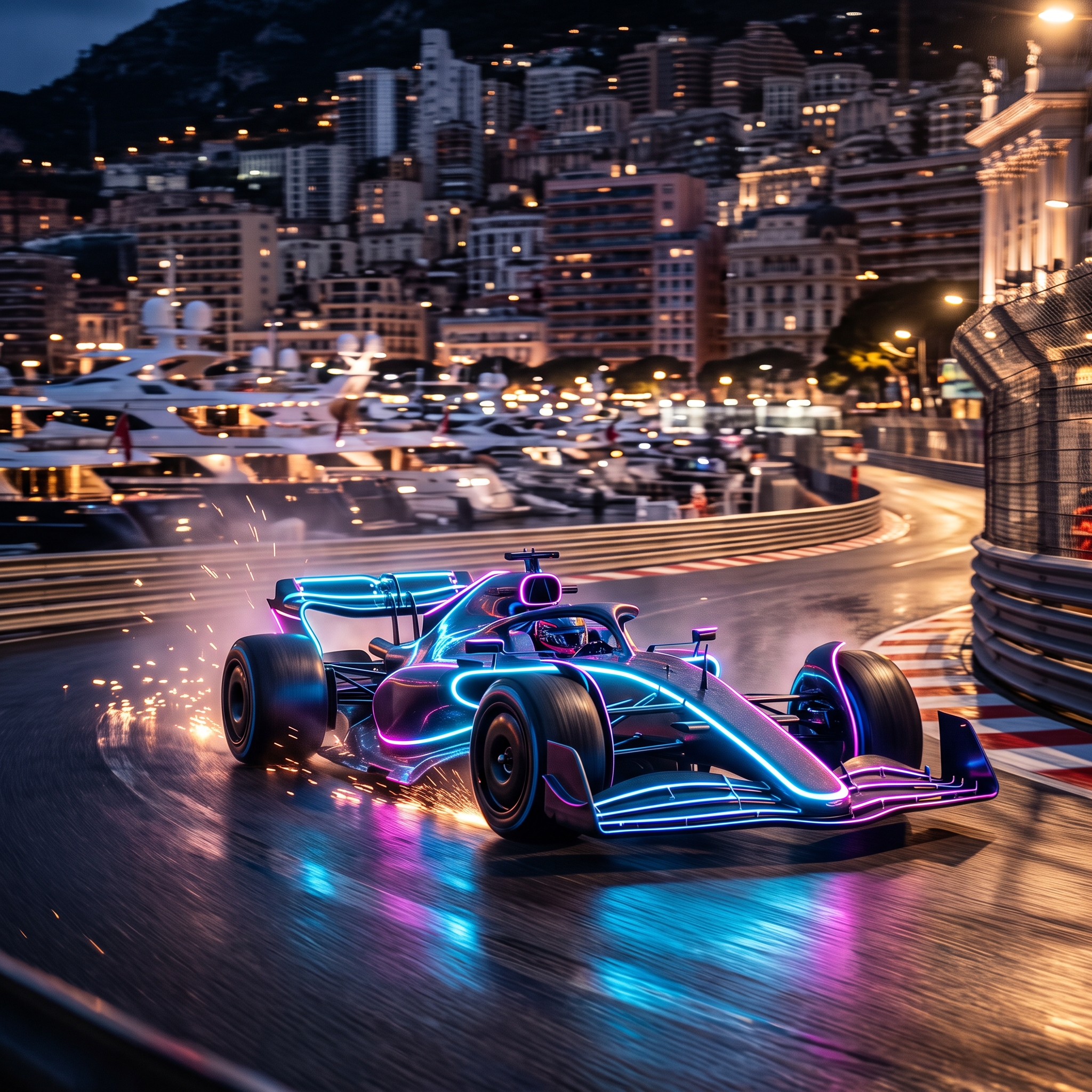 Formula 1 car racing on a circuit
