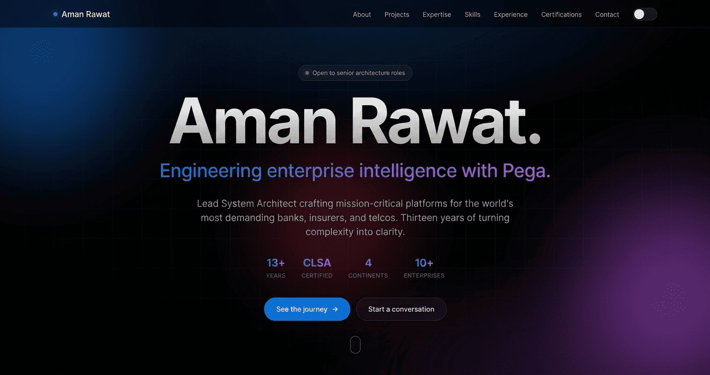 Aman Rawat — Lead Pega Architect