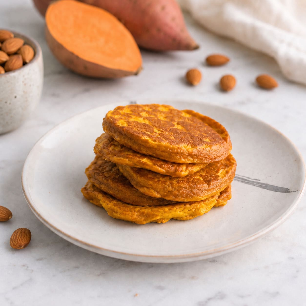 Panquecas de Batata-doce e Amêndoa