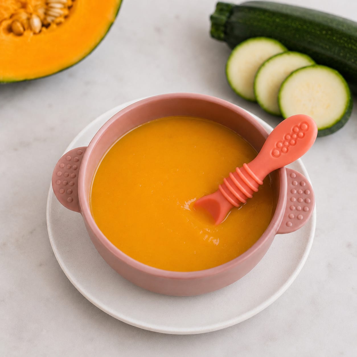 Puré de Abóbora e Curgete