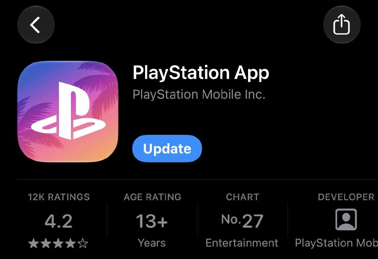 Sony обновила дизайн приложения PlayStation под стиль GTA VI