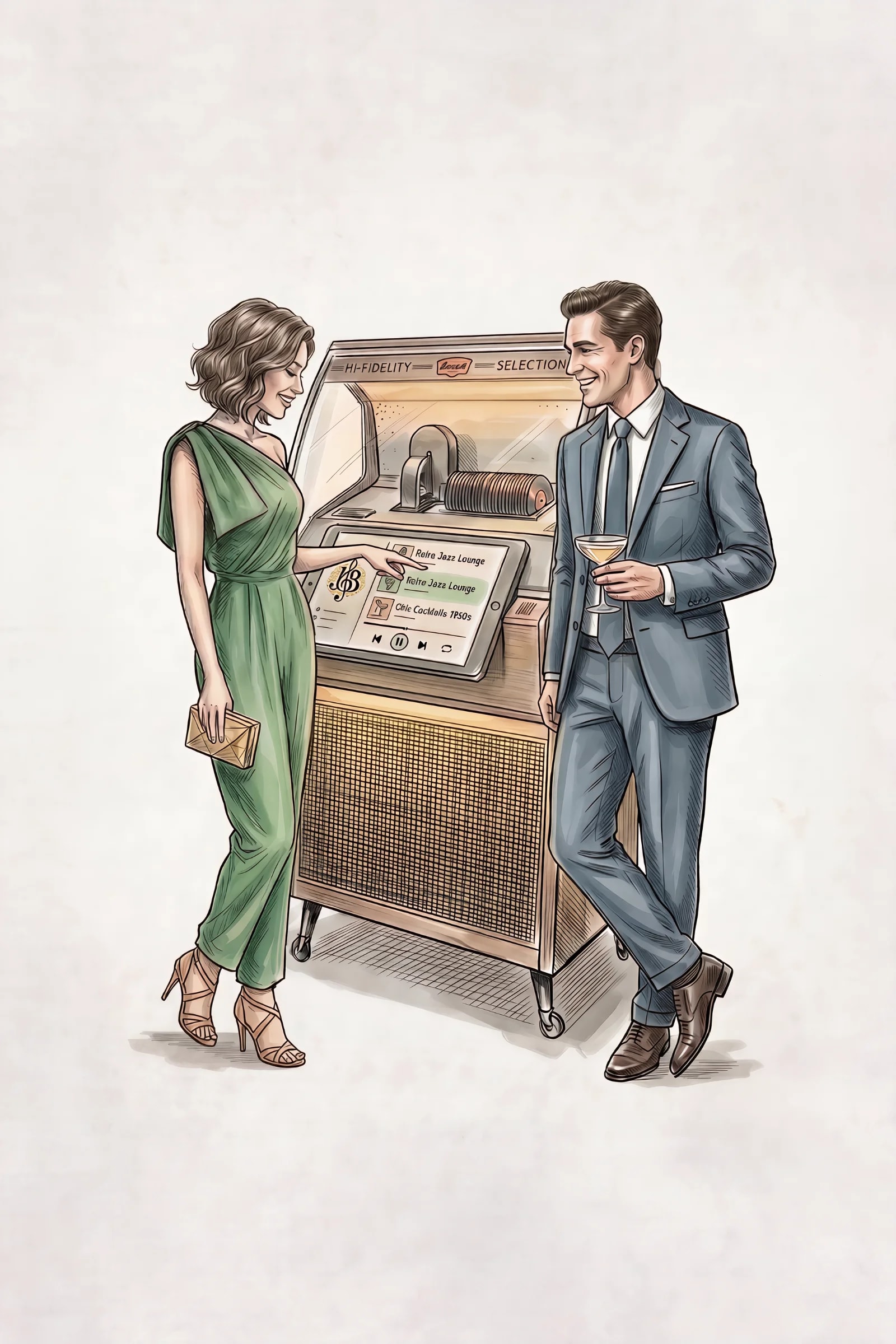 Jukebox rétro digital — Ça va swinguer pendant votre cocktail... grâce à vos invités