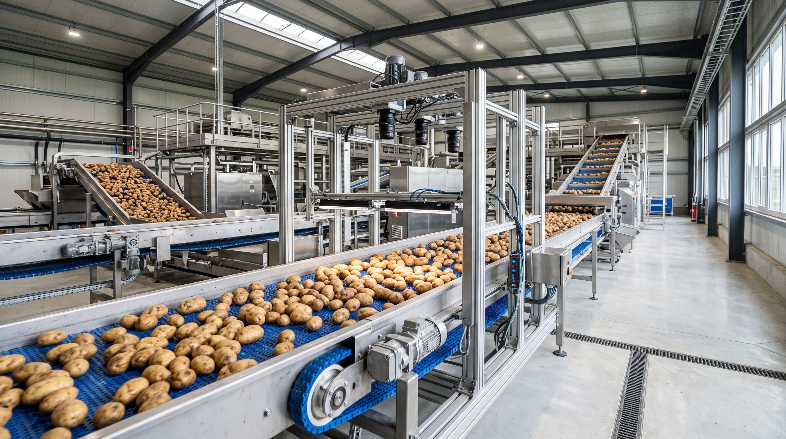 Farmsort.one třídí brambory na pět jakostí v jednom průchodu a nahrazuje ruční přebírku