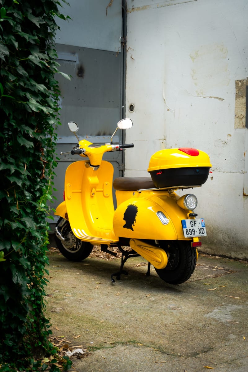 Yellow Vespa