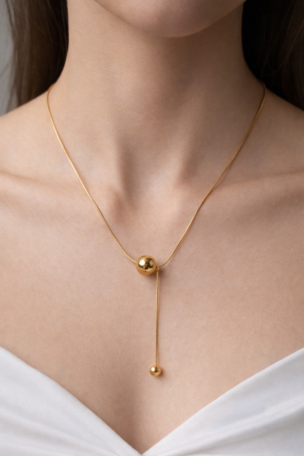 Gold Ball Necklace thumbnail 2