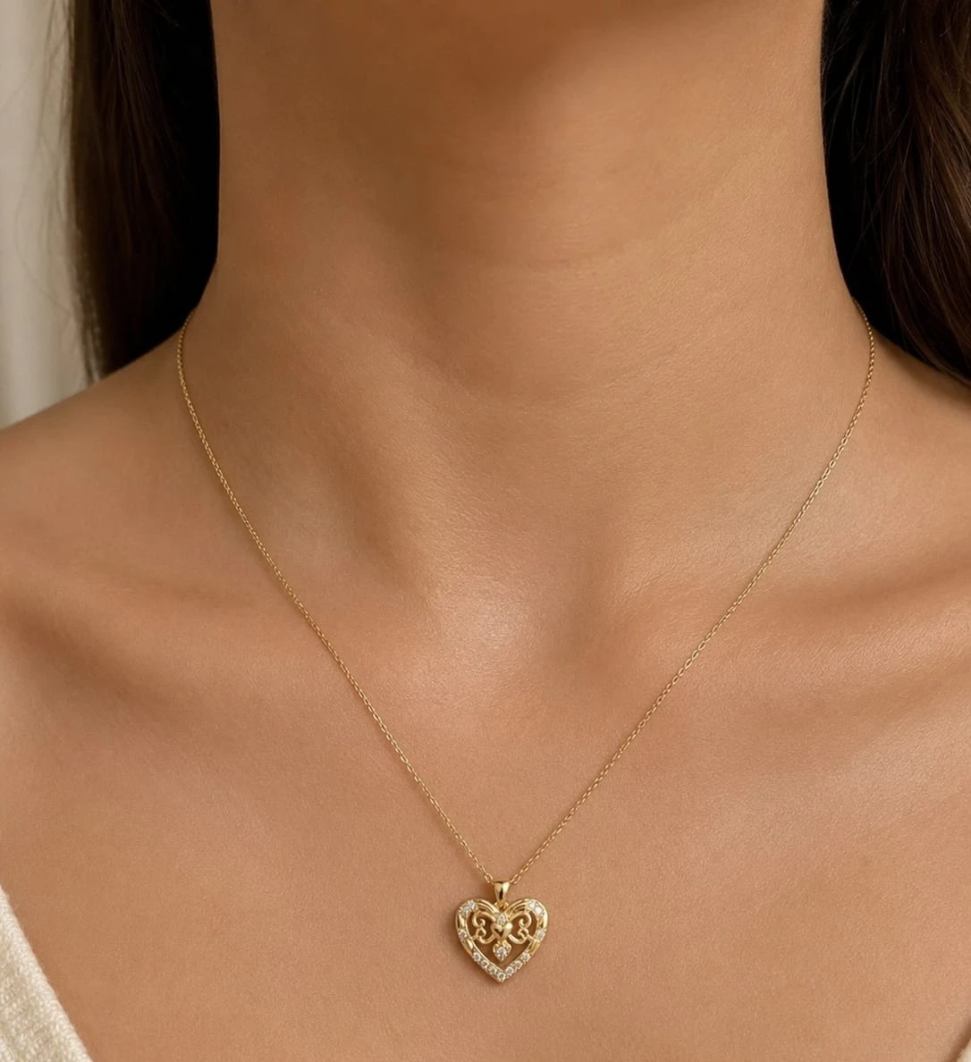Pink Heart Necklace thumbnail 2