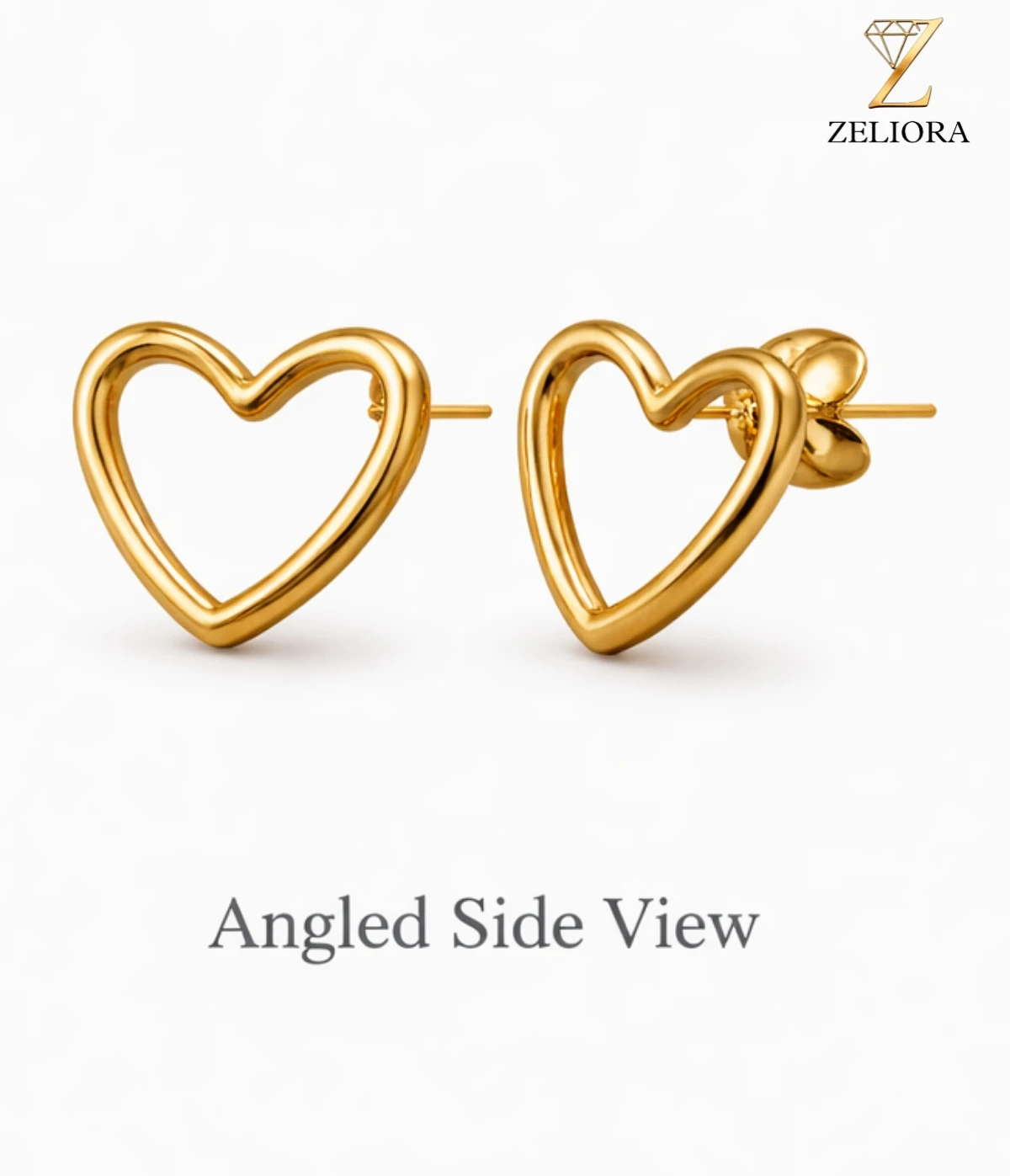 Minimal Heart Earrings thumbnail 2