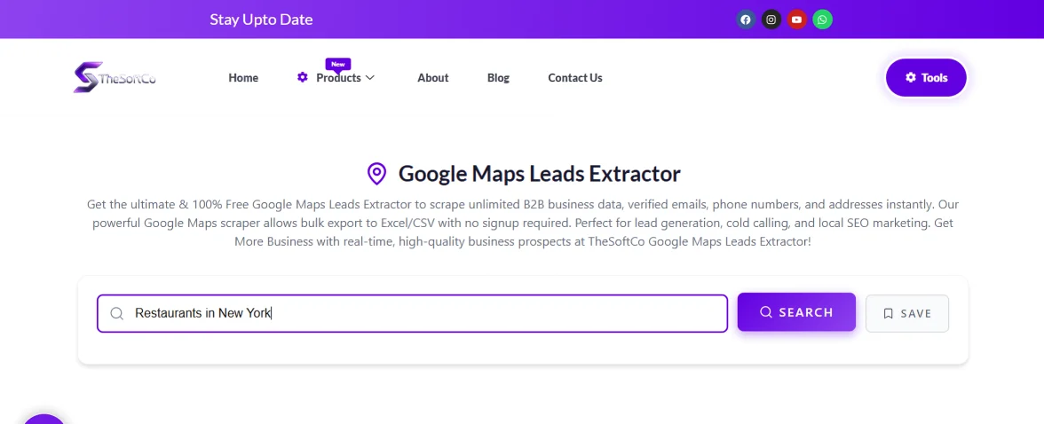 Gmaps leads Extractor page