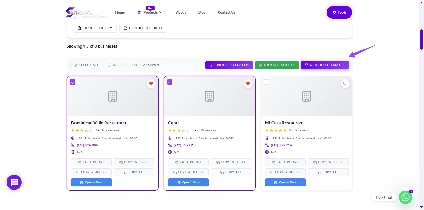 showing generate email template btn