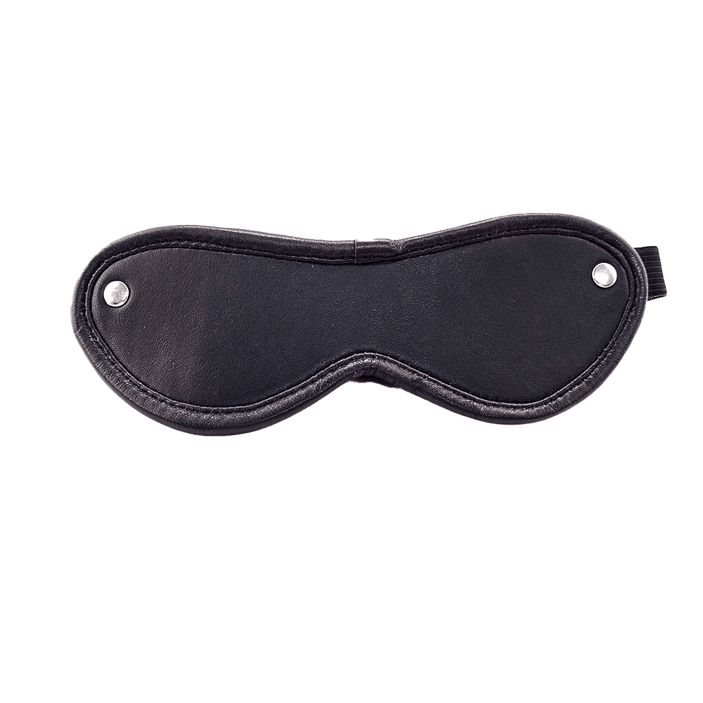 Black Leather Blindfold front view