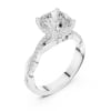 Cushion Cut Diamond Ring - White Gold