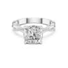 Cushion Cut Diamond Ring - White Gold